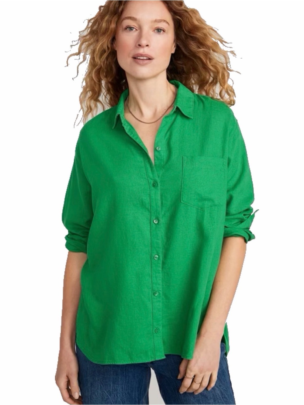 Old Navy Classic Relaxed Button‑Front Shirt - Green